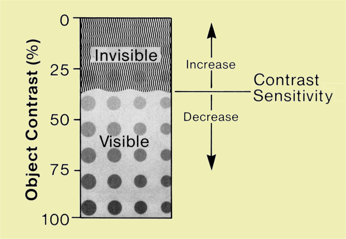 Effect of Contrast Sensitivity on Object Visibility